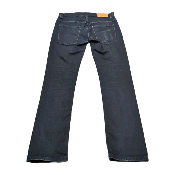 Nudie Jeans Thin Finn Mens 32x32 Measure 31x29.5 Dark Ultra Indigo Coated Italy - Picture 2 of 16